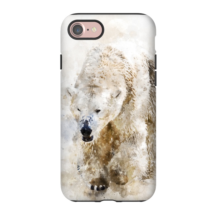 iPhone 7 StrongFit Abstract watercolor polar bear by Simone Gatterwe