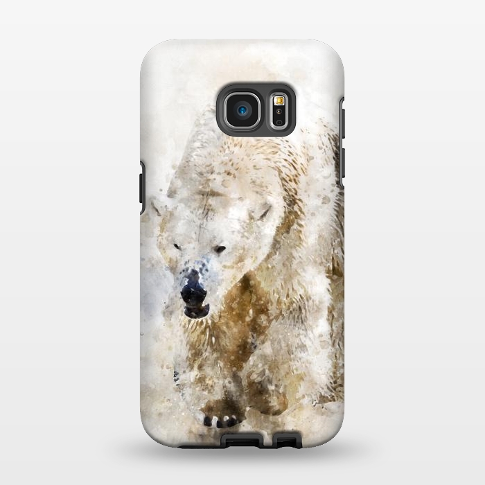 Galaxy S7 EDGE StrongFit Abstract watercolor polar bear by Simone Gatterwe