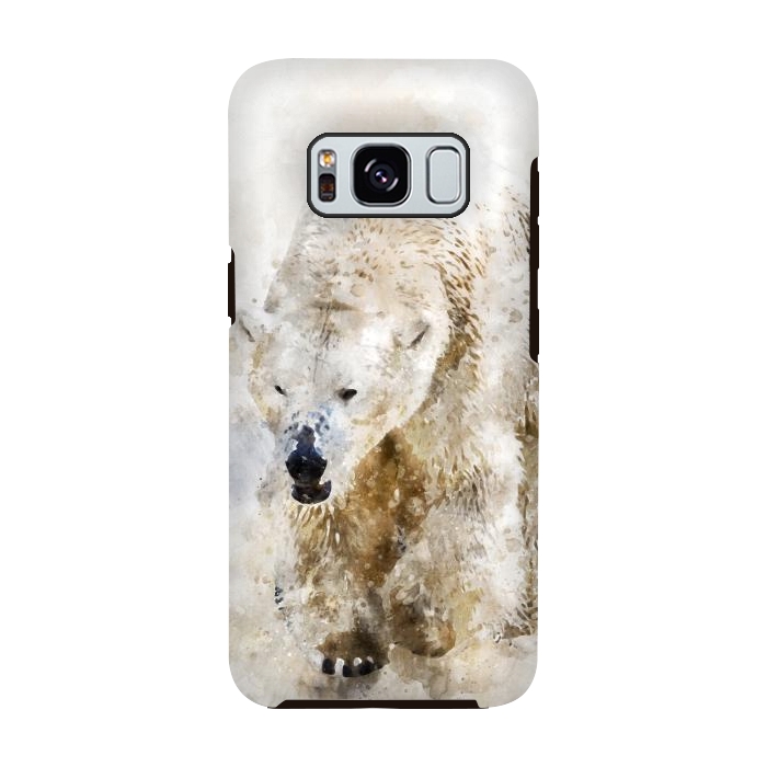 Galaxy S8 StrongFit Abstract watercolor polar bear by Simone Gatterwe