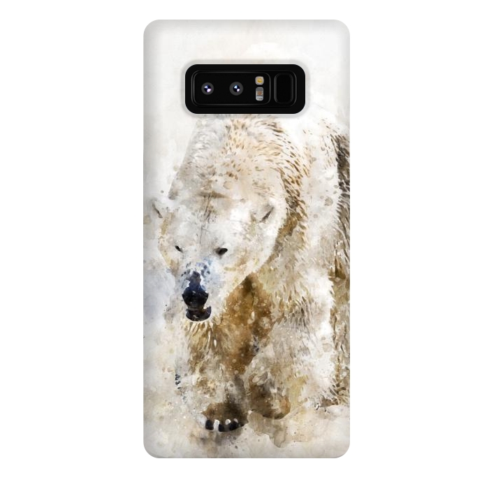Galaxy Note 8 StrongFit Abstract watercolor polar bear by Simone Gatterwe