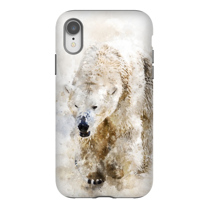 iPhone Xr StrongFit Abstract watercolor polar bear by Simone Gatterwe