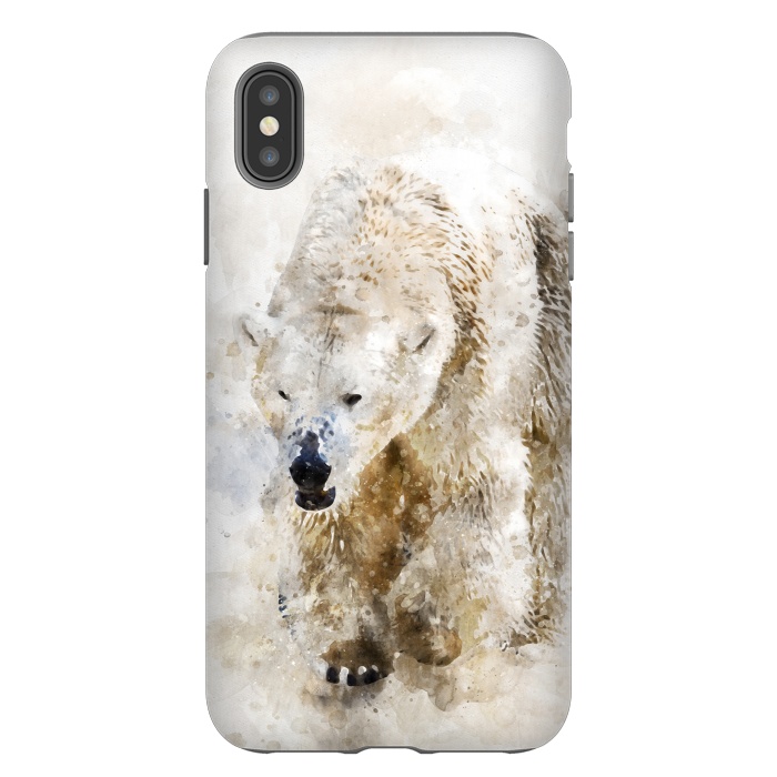 iPhone Xs Max StrongFit Abstract watercolor polar bear by Simone Gatterwe