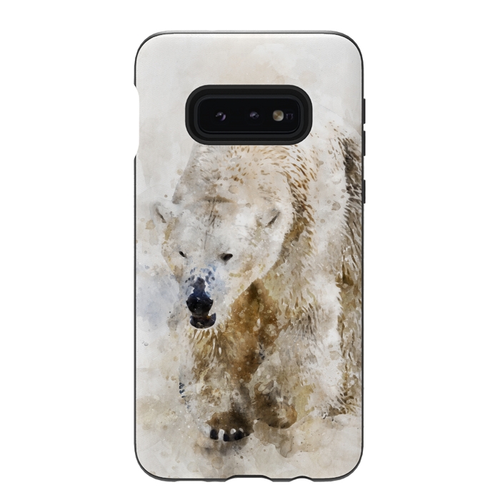 Galaxy S10e StrongFit Abstract watercolor polar bear by Simone Gatterwe