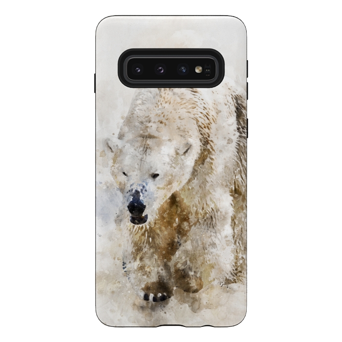 Galaxy S10 StrongFit Abstract watercolor polar bear by Simone Gatterwe