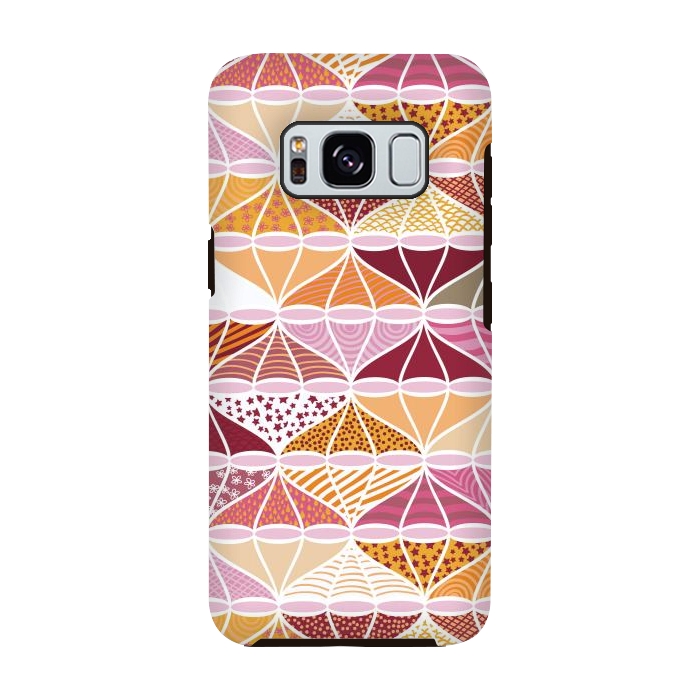 Galaxy S8 StrongFit April Showers Bring Brollies - Pink and Orange by Paula Ohreen