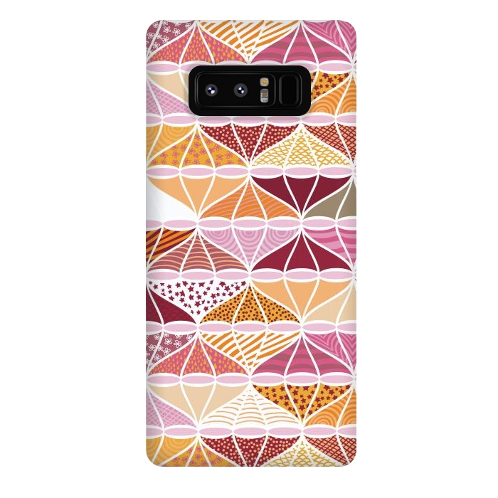 Galaxy Note 8 StrongFit April Showers Bring Brollies - Pink and Orange by Paula Ohreen