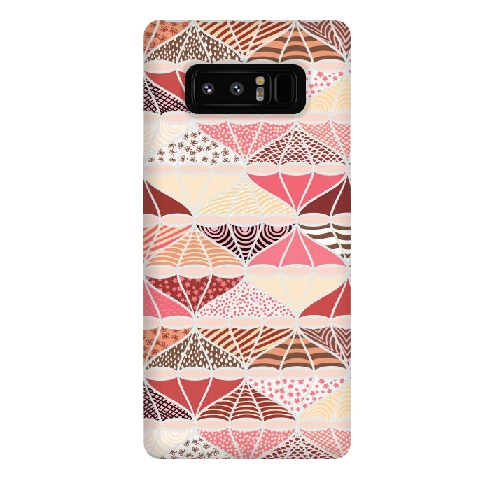 Galaxy Note 8 StrongFit April Showers Bring Brollies - Pink and Cream by Paula Ohreen