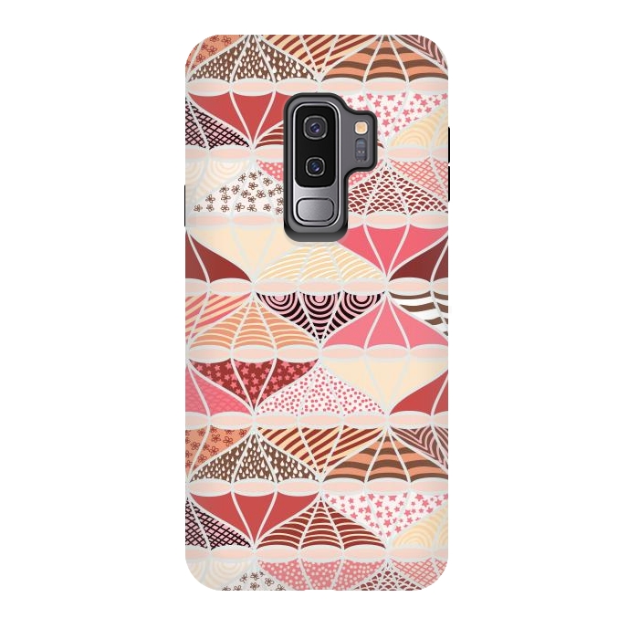 Galaxy S9 plus StrongFit April Showers Bring Brollies - Pink and Cream by Paula Ohreen