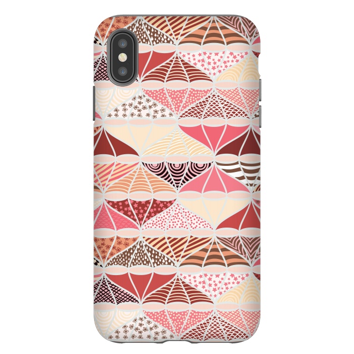 iPhone Xs Max StrongFit April Showers Bring Brollies - Pink and Cream by Paula Ohreen