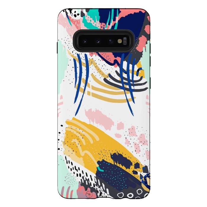 Galaxy S10 plus StrongFit Modern abstract creative brush strokes by InovArts