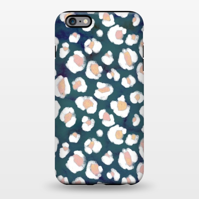 iPhone 6/6s plus StrongFit Rose gold white brushed leopard print by Oana 