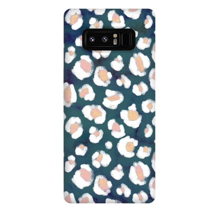 Galaxy Note 8 StrongFit Rose gold white brushed leopard print by Oana 