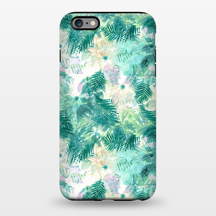 iPhone 6/6s plus StrongFit Tropical leaves and white watercolor flowers by Oana 