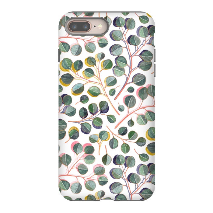 iPhone 7 plus StrongFit Simple Silver Dollar Eucalyptus Leaves by Micklyn Le Feuvre