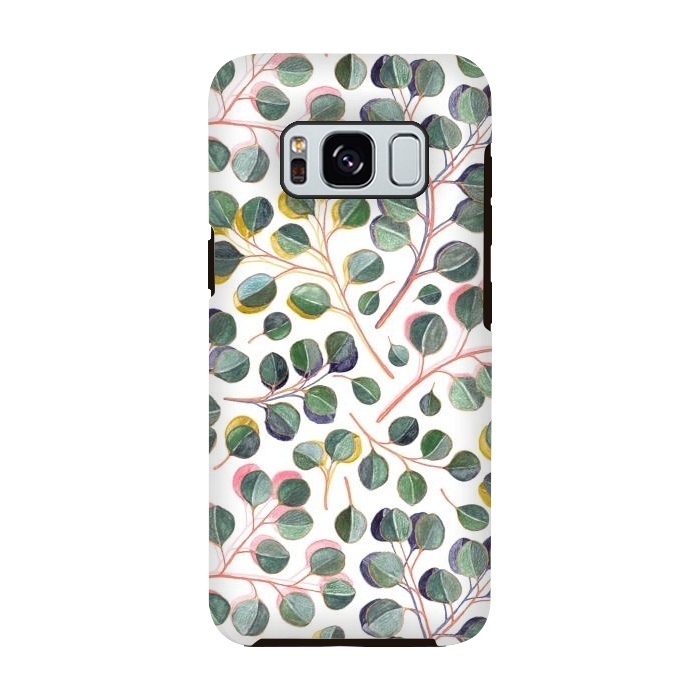 Galaxy S8 StrongFit Simple Silver Dollar Eucalyptus Leaves by Micklyn Le Feuvre