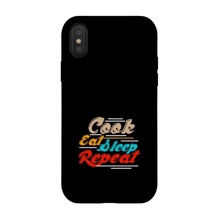 iPhone Xs / X StrongFit cook eat sleep repeat by TMSarts