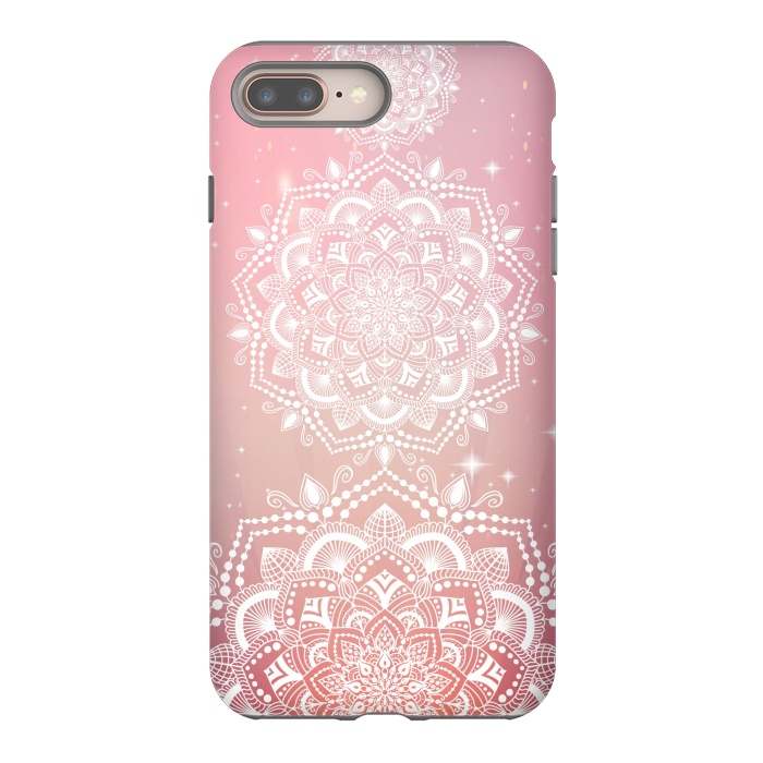 iPhone 7 plus StrongFit Pink flower mandalas by Jms