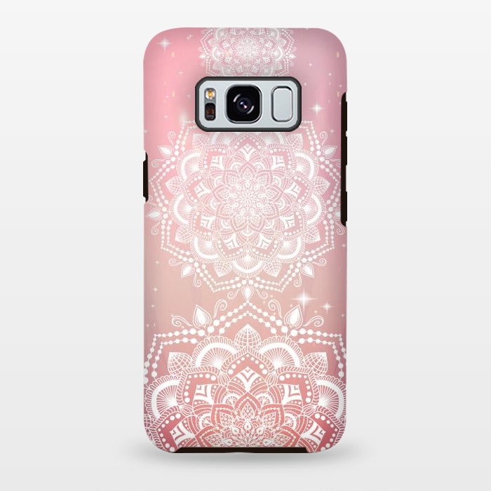Galaxy S8 plus StrongFit Pink flower mandalas by Jms
