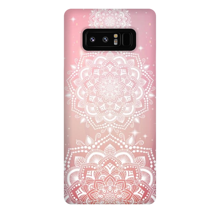 Galaxy Note 8 StrongFit Pink flower mandalas by Jms