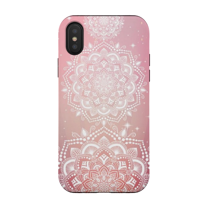 iPhone Xs / X StrongFit Pink flower mandalas by Jms