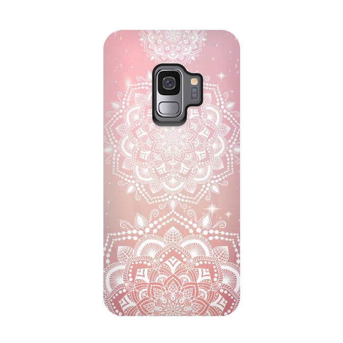 Galaxy S9 StrongFit Pink flower mandalas by Jms