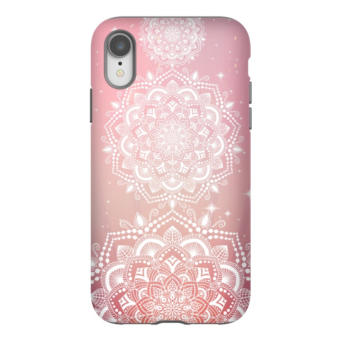 iPhone Xr StrongFit Pink flower mandalas by Jms