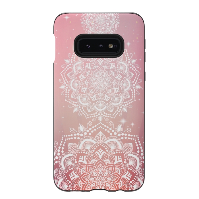 Galaxy S10e StrongFit Pink flower mandalas by Jms
