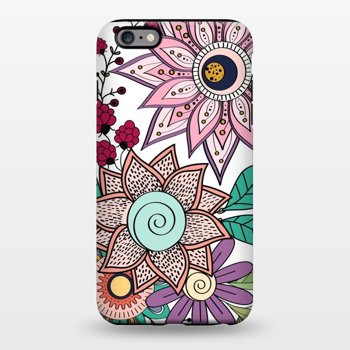 iPhone 6/6s plus StrongFit Stylish floral doodles vibrant design by InovArts