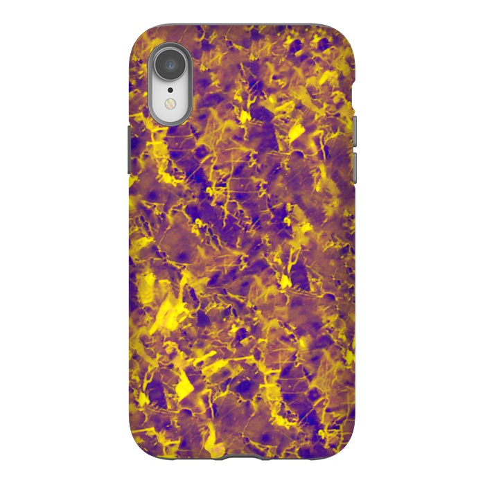 iPhone Xr StrongFit Purple and Gold Marble by Ashley Camille