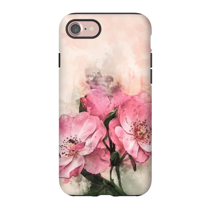 iPhone 7 StrongFit Vintage Pink Flower by Creativeaxle