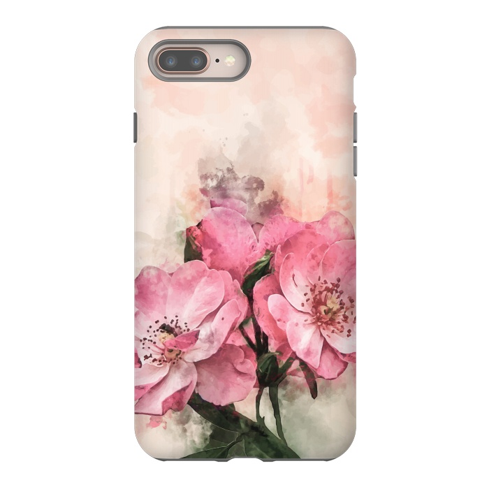 iPhone 7 plus StrongFit Vintage Pink Flower by Creativeaxle