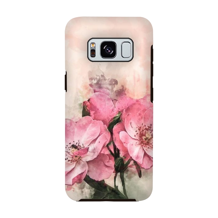 Galaxy S8 StrongFit Vintage Pink Flower by Creativeaxle