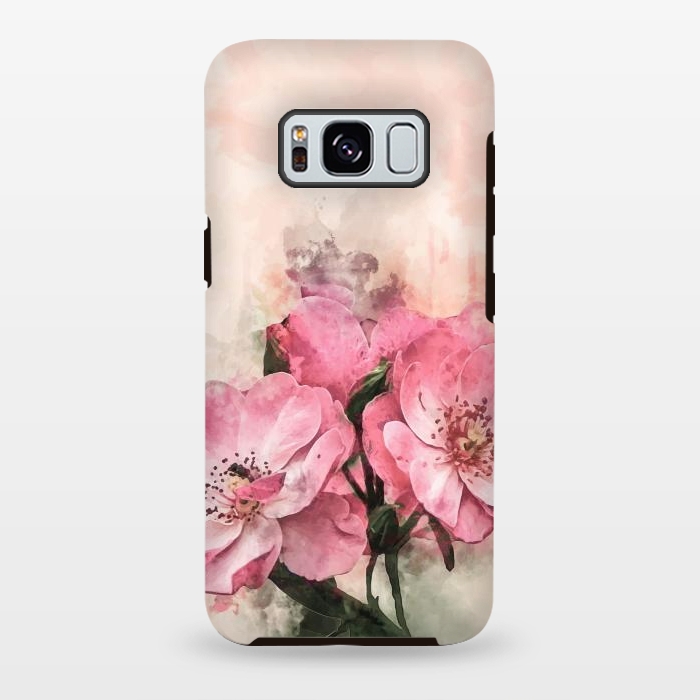 Galaxy S8 plus StrongFit Vintage Pink Flower by Creativeaxle