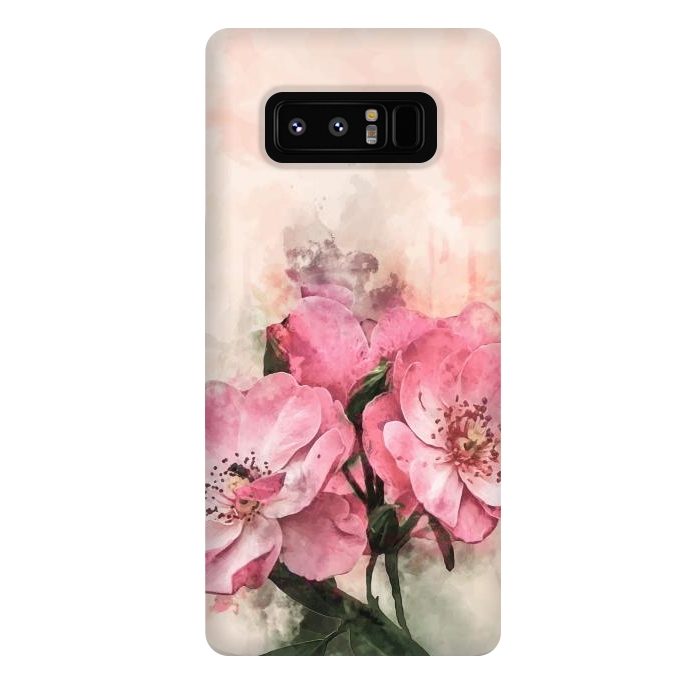 Galaxy Note 8 StrongFit Vintage Pink Flower by Creativeaxle