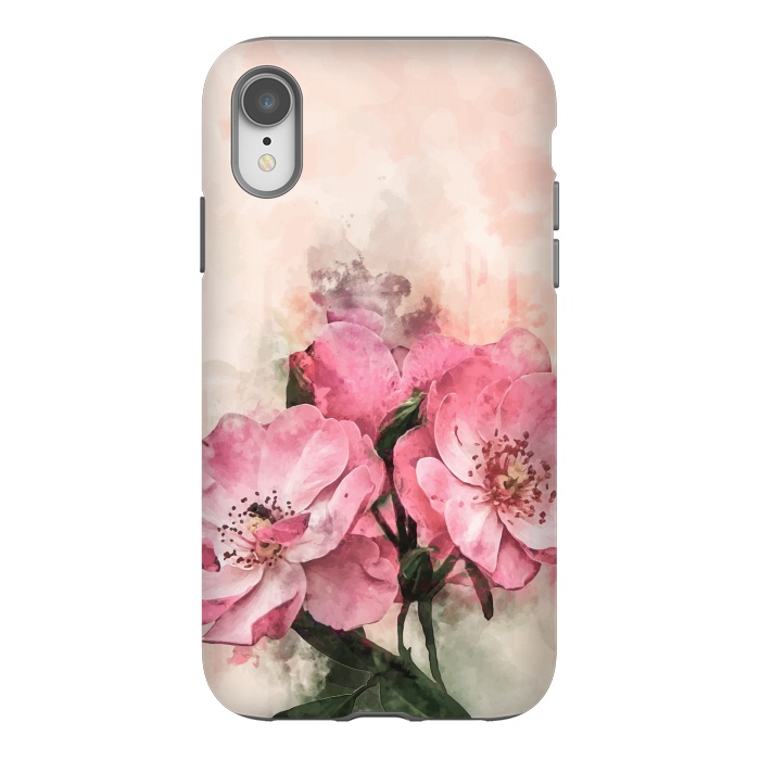 iPhone Xr StrongFit Vintage Pink Flower by Creativeaxle