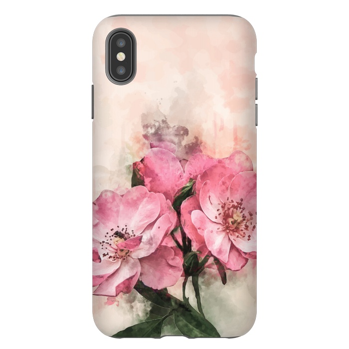 iPhone Xs Max StrongFit Vintage Pink Flower by Creativeaxle