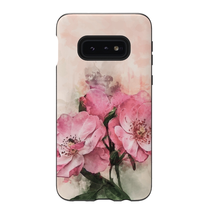 Galaxy S10e StrongFit Vintage Pink Flower by Creativeaxle