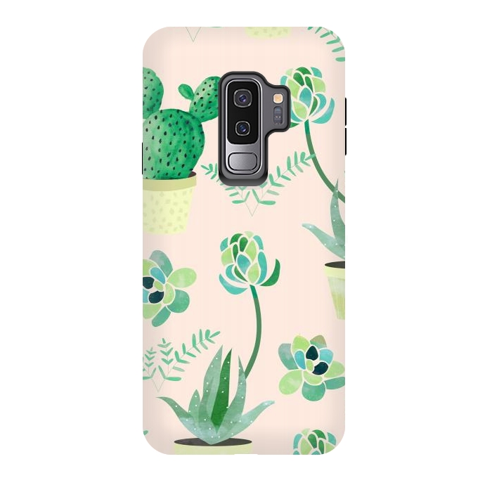 Galaxy S9 plus StrongFit Cactus Pattern by Uma Prabhakar Gokhale