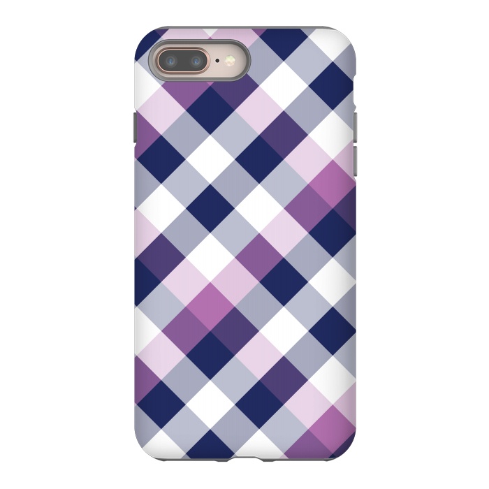 iPhone 7 plus StrongFit Purple & Dark Blue Square Combination by Bledi