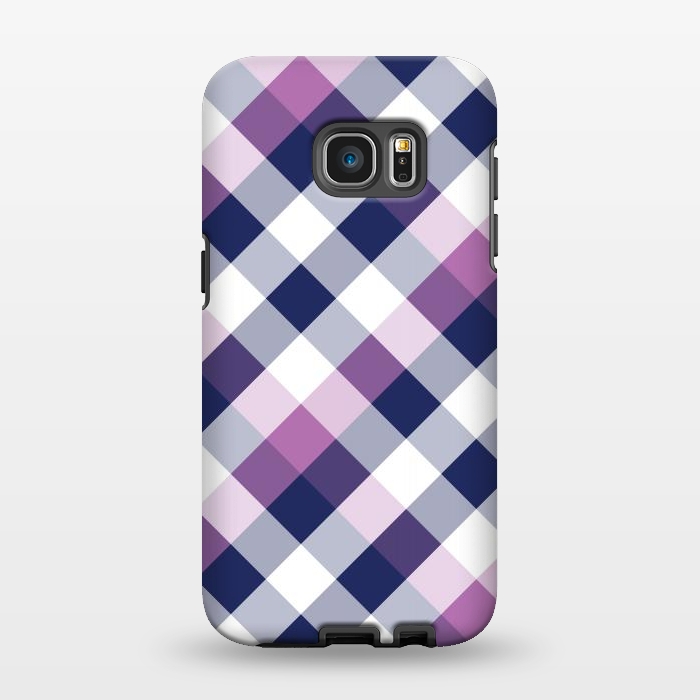 Galaxy S7 EDGE StrongFit Purple & Dark Blue Square Combination by Bledi