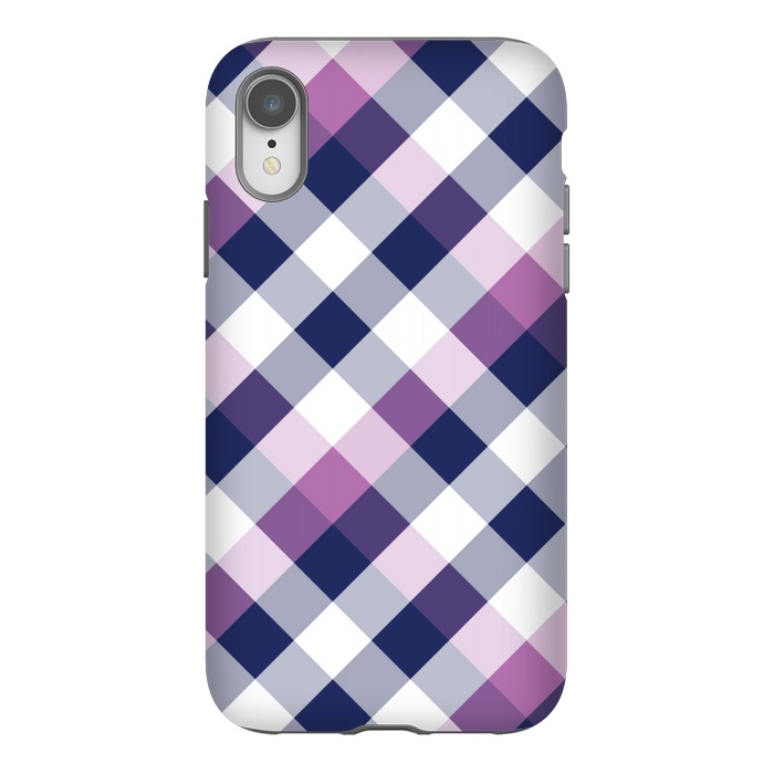 iPhone Xr StrongFit Purple & Dark Blue Square Combination by Bledi