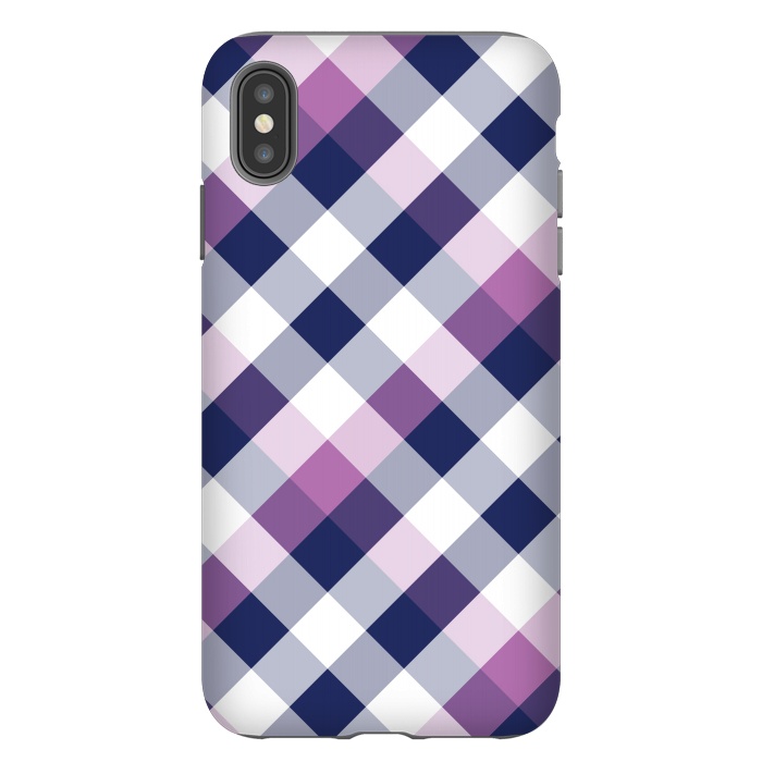 iPhone Xs Max StrongFit Purple & Dark Blue Square Combination by Bledi