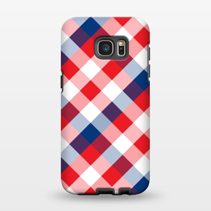 Galaxy S7 EDGE StrongFit Blue & Red Square Combination by Bledi
