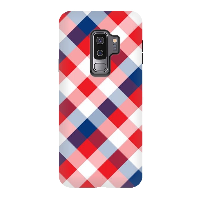 Galaxy S9 plus StrongFit Blue & Red Square Combination by Bledi