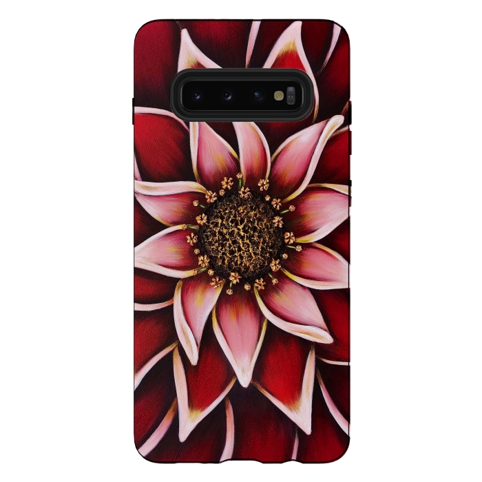 Galaxy S10 plus StrongFit Valentine Dahlia by Denise Cassidy Wood