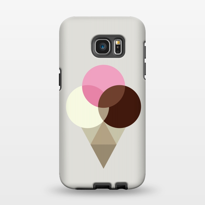 Galaxy S7 EDGE StrongFit Neapolitan Ice Cream Cone by Dellán