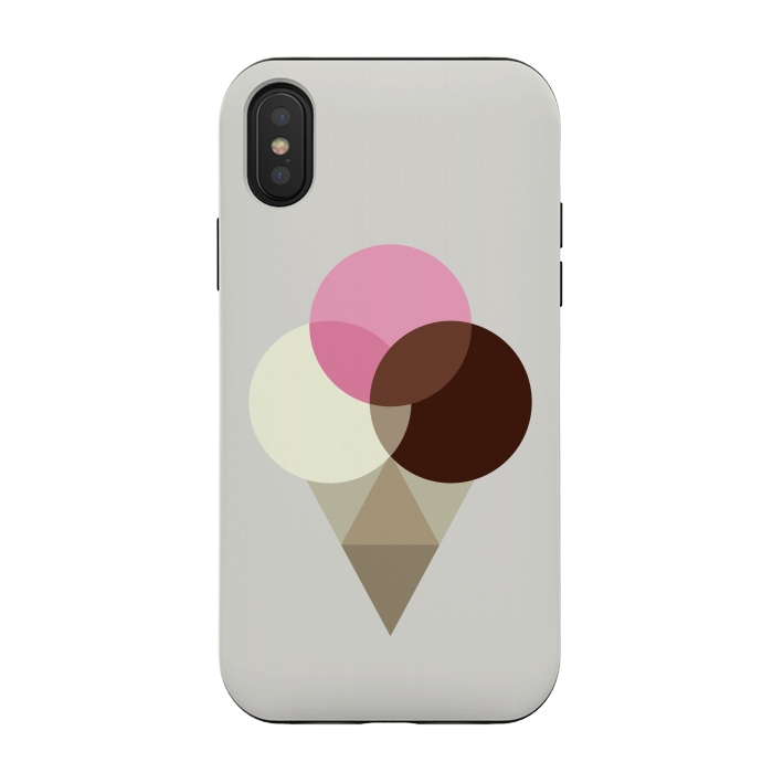 iPhone Xs / X StrongFit Neapolitan Ice Cream Cone by Dellán
