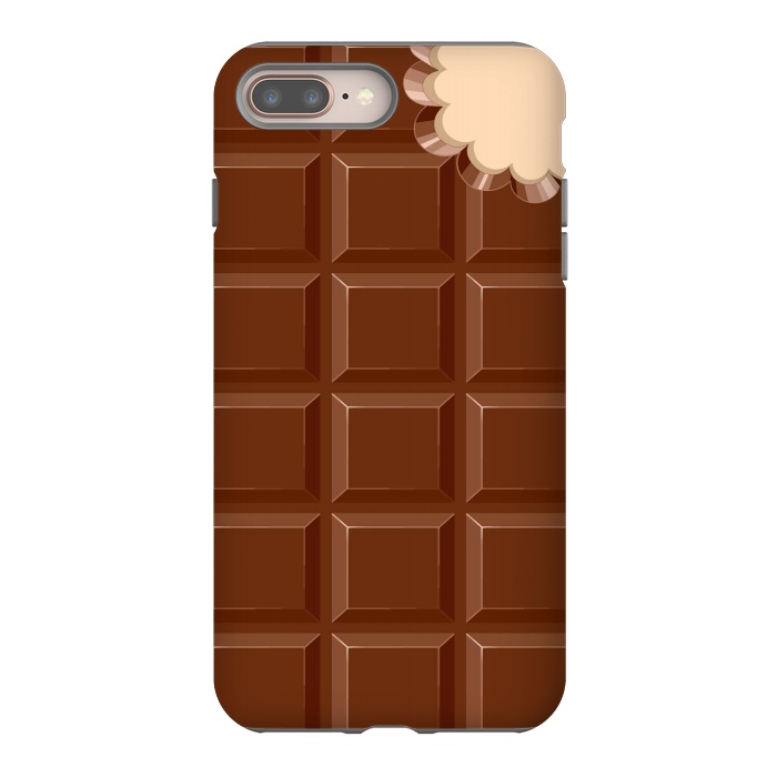 iPhone 7 plus StrongFit Chocolate Sweet Bar with a bite out of the corner by BluedarkArt
