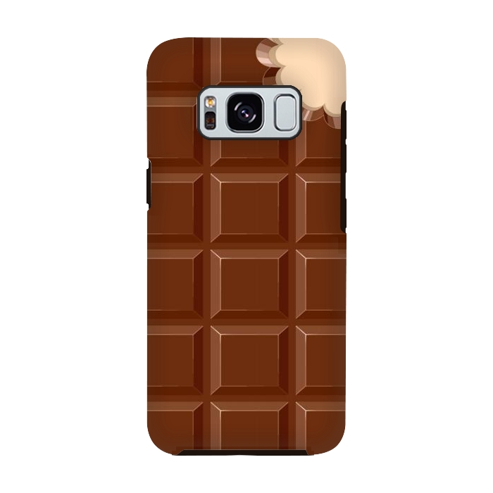 Galaxy S8 StrongFit Chocolate Sweet Bar with a bite out of the corner by BluedarkArt