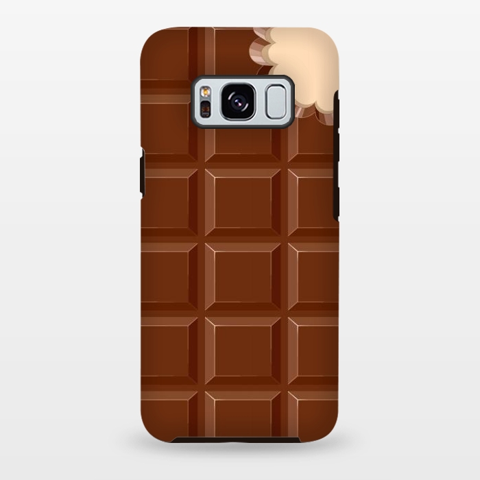 Galaxy S8 plus StrongFit Chocolate Sweet Bar with a bite out of the corner by BluedarkArt